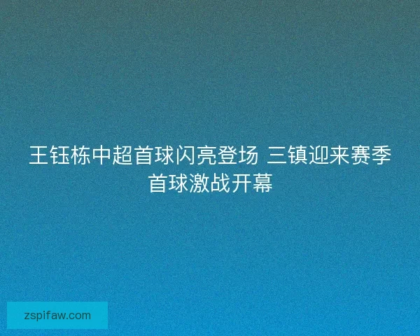 王钰栋中超首球闪亮登场 三镇迎来赛季首球激战开幕