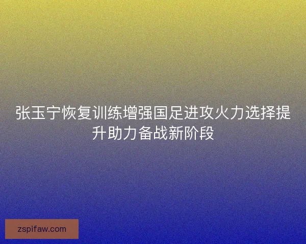 张玉宁恢复训练增强国足进攻火力选择提升助力备战新阶段