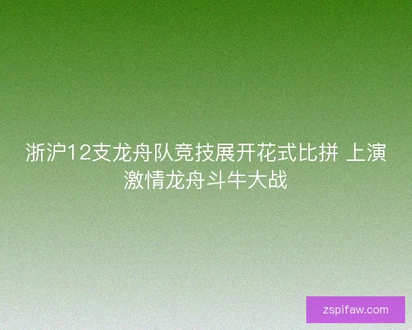 浙沪12支龙舟队竞技展开花式比拼 上演激情龙舟斗牛大战