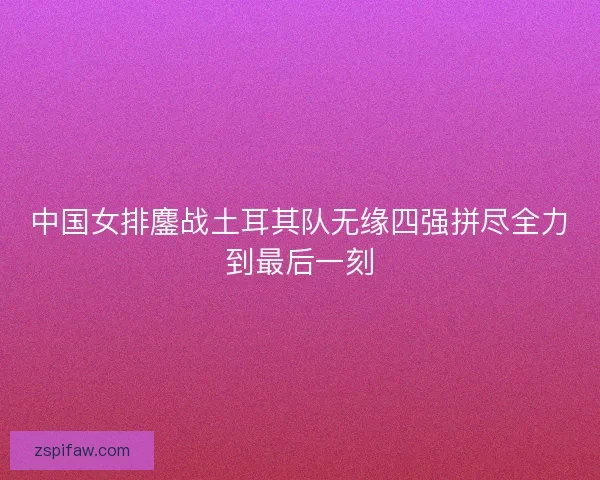 中国女排鏖战土耳其队无缘四强拼尽全力到最后一刻
